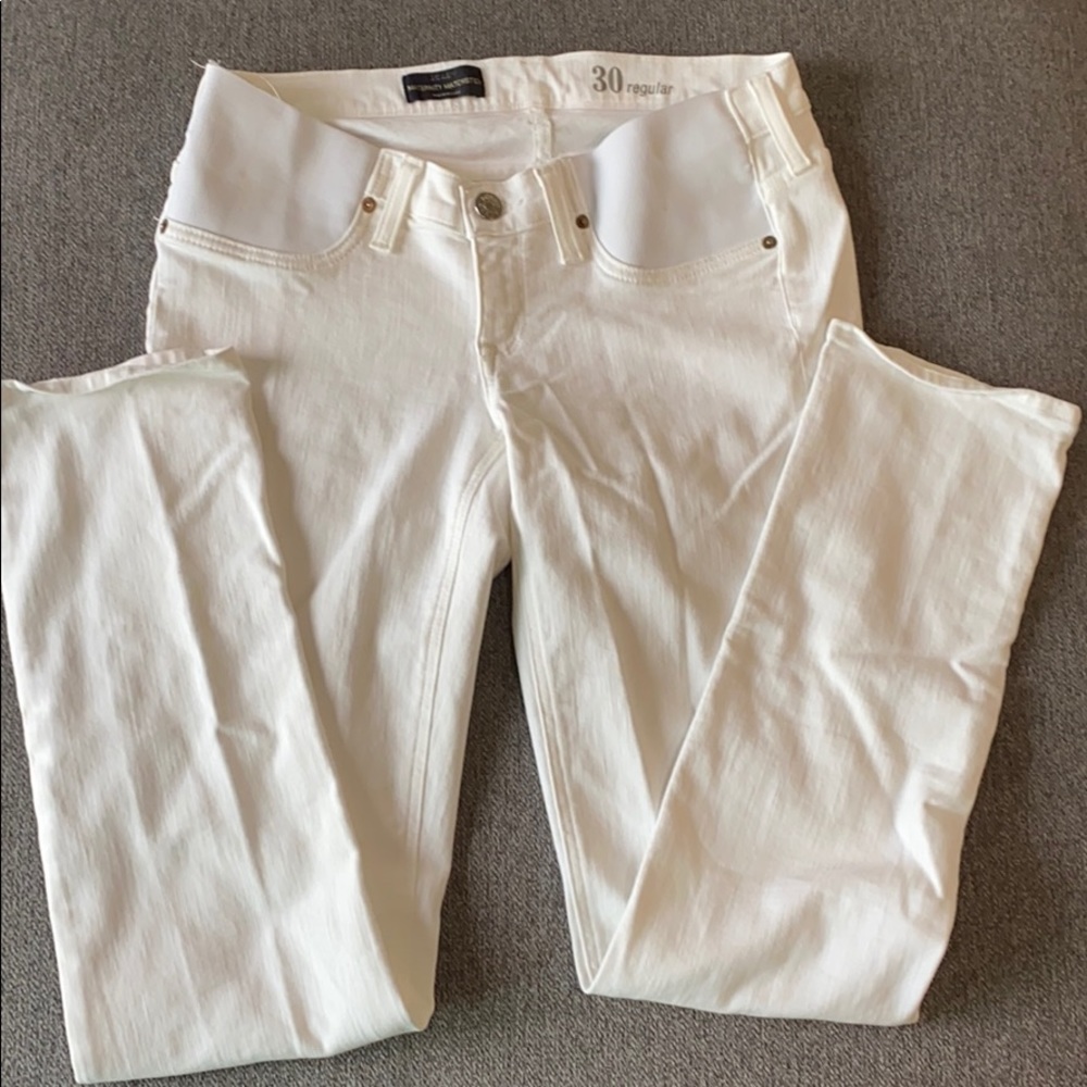 J. Crew White Maternity Matchstick Jeans 30